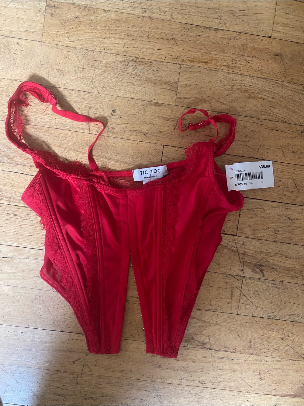 Tic toc Los Angeles red sexy bustier. Size small. NWT
